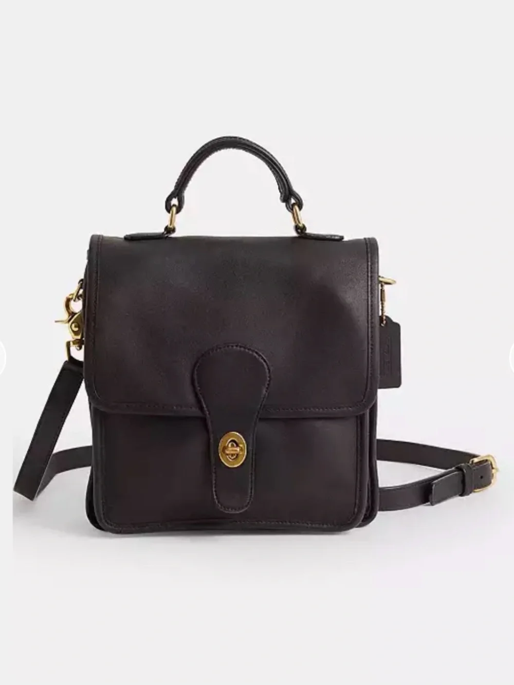 Coach Vintage Classic Station Bag Black Leather Crossbody Handbag 5130 EUC